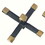 3 Piece Modern Accent Tabletop Decorations, x Shaped Jacks, Black, Gold B056P216293