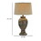 30 inch Hydrocal Table Lamp, Drum Shade, Classic Urn Base, Brown and Blue B056P216319