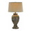 30 inch Hydrocal Table Lamp, Drum Shade, Classic Urn Base, Brown and Blue B056P216319