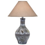 Niek 30 inch Hydrocal Table Lamp, Empire Shade, Urn Base, Gray Wash Finish B056P216320