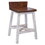 Ata 24 inch Counter Height Stool, Lacquer Finish, Pine Wood, Brown, White B056P216325