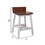 Ata 24 inch Counter Height Stool, Lacquer Finish, Pine Wood, Brown, White B056P216325