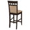 Upholstered Panel Back Counter Height Stool with Fabric Seat, Brown & Beige, Set of 2 B056P216334