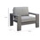 Aluminum Frame Patio Arm Chair with Padded Fabric Seating, Gray, Set of two B056P216846