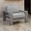 Aluminum Frame Patio Arm Chair with Padded Fabric Seating, Gray, Set of two B056P216846