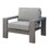 Aluminum Frame Patio Arm Chair with Padded Fabric Seating, Gray, Set of two B056P216846