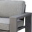 Aluminum Frame Patio Arm Chair with Padded Fabric Seating, Gray, Set of two B056P216846