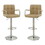 Arm Chair Style Bar Stool with Gas Lift Brown and Silver Set of 2 B056P216898