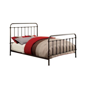 Metal Full Size Platform Bed with Headboard & Footboard, Deep Bronze B056P216908