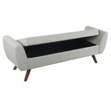 Rae Storage Bench Ottoman with Arms, Light Gray Woven Fabric, 60 inch B056P412631