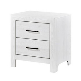 Eby 24 inch Nightstand, 2 Drawers with Black Nickel Handles, White Finish B056P416878