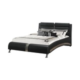Modern Upholstered Queen Size Bed, Black B056S00047