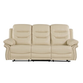 Global United Leather Air Upholstered Reclining Sofa with Fiber Back B05777732