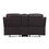 Global United Leather Air Upholstered Reclining Console Loveseat with Fiber Back B05777734