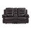 Global United Leather Air Upholstered Reclining Console Loveseat with Fiber Back B05777734