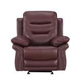 Global United Leather Air Upholstered Reclining Chair with Fiber Back B05777736