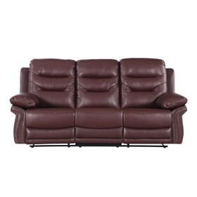 Global United Leather Air Upholstered Reclining Sofa with Fiber Back B05777738
