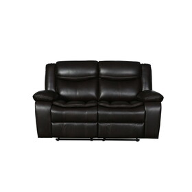 Global United Transitional Leather-Air Reclining Loveseat B05777920