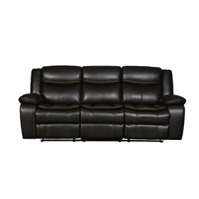 Global United Transitional Leather-Air Reclining Sofa B05777921