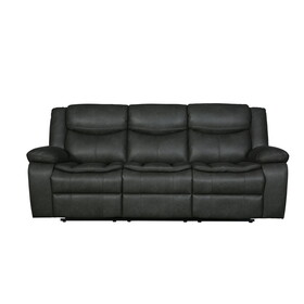 Global United Transitional Leather-Air Reclining Sofa B05777924