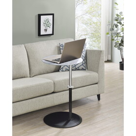 Orbit End Table with Height Adjustable Gray Marble Textured Top B061103284