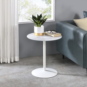 Circa End Table with White Marble Textured Top B061103285