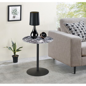 Circa End Table with Black Marble Textured Top B061103286