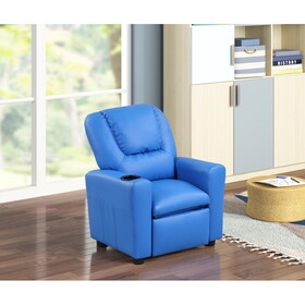 Marisa Blue PU Leather Kids Recliner Chair B061110702