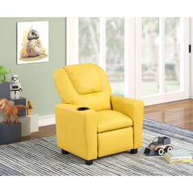 Marisa Yellow PU Leather Kids Recliner Chair B061110703