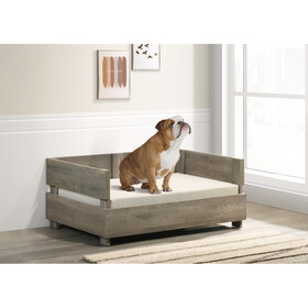 Daxton Rustic Grey 36" Wide Modern Comfy Pet Bed with Cushion B061110704