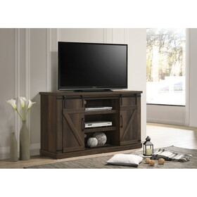 Asher Dark Dusty Brown 54" Wide TV Stand with Sliding Doors and Cable Management B061110708