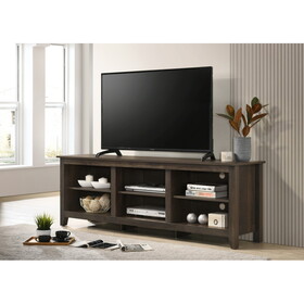 Benito Dark Dusty Brown 70" Wide TV Stand with Open Shelves and Cable Management B061110709