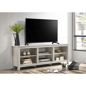 Benito Dusty Gray 70" Wide TV Stand with Open Shelves and Cable Management B061110710
