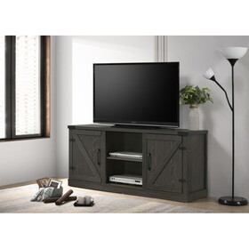 Salma Dark Gray 58" Wide TV Stand with 2 Open Shelves and 2 Cabinets B061110711