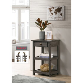 Arine Set of 2 Gray Console Table with Drawer and Shelves B061128585