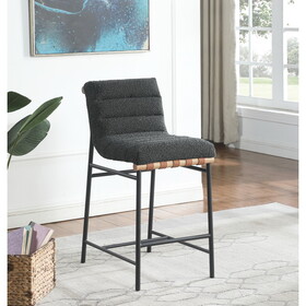 Lahni Dark Gray Boucle Fabric Counter Height Chair B061128596