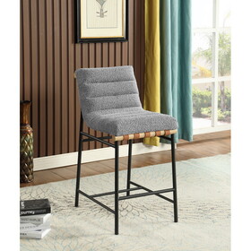 Lahni Gray Boucle Fabric Counter Height Chair B061128597