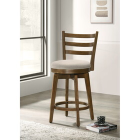 Joplin Walnut Ladder Back Counter Height Chair with Upholstered Seat B061131269