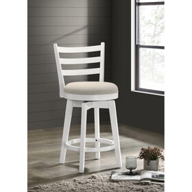 Joplin White Ladder Back Counter Height Chair with Upholstered Seat B061131270