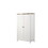 Claire White Storage Cabinet with Oak Accent Finish and Framed Slatted Panel Design B061133841