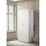 Michael White Double Door Wardrobe Cabinet Armoire with Shelf and Hanging Rod B061133845