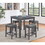 Lucian Gray 5 Piece Counter Height 36" Pub Table Set with Tufted Gray Linen Stools B06177972