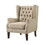 Irwin Beige Linen Button Tufted Wingback Chair B06177976