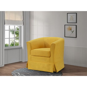 Tucker Yellow Woven Fabric Swivel Barrel Chair B06178005