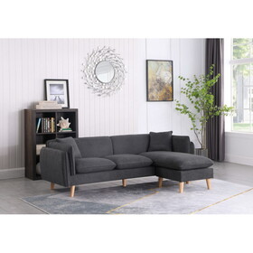 Brayden Dark Gray Fabric Sectional Sofa Chaise B06178016