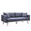 Easton Dark Gray Linen Fabric Sofa with USB Charging Ports Pockets & Pillows B06178090