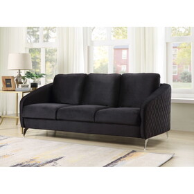 Sofia Black Velvet Modern Chic Sofa Couch B06178281