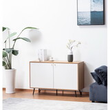 Carlotta Light Brown and White Storage Console Cabinet Table B06178660
