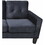 Everett Black Velvet Reversible Sectional Sofa Chaise B061P151377