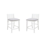 Graham Set of 2 White Finish Upholstered Seat Counter Height Chair B061P160002